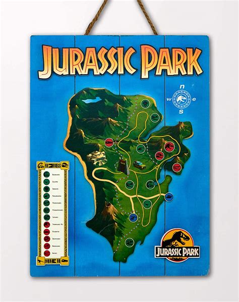 Doctor Collector Dcjp Jurassic Park Isla Nublar Map Woodarts D Print