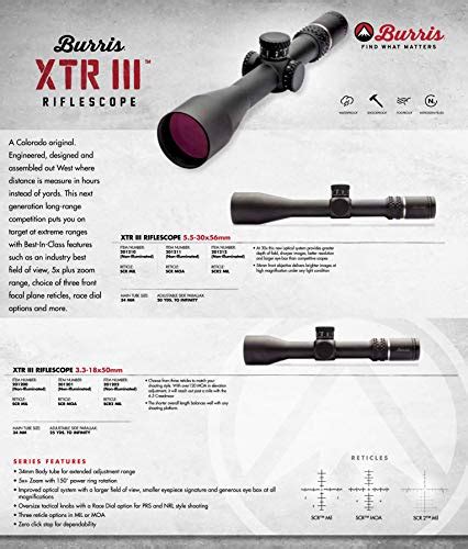 Burris Xtreme Tactical Xtr Iii Precision Rifle Scope With 5x Zoom And
