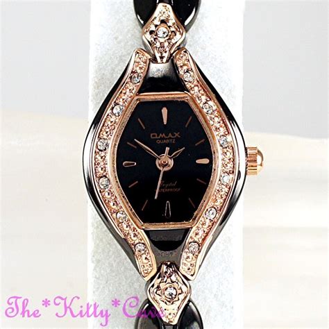 chic omax bronze brown and rose gold seiko movt watch w swarovski crystals je2008 5053786003814