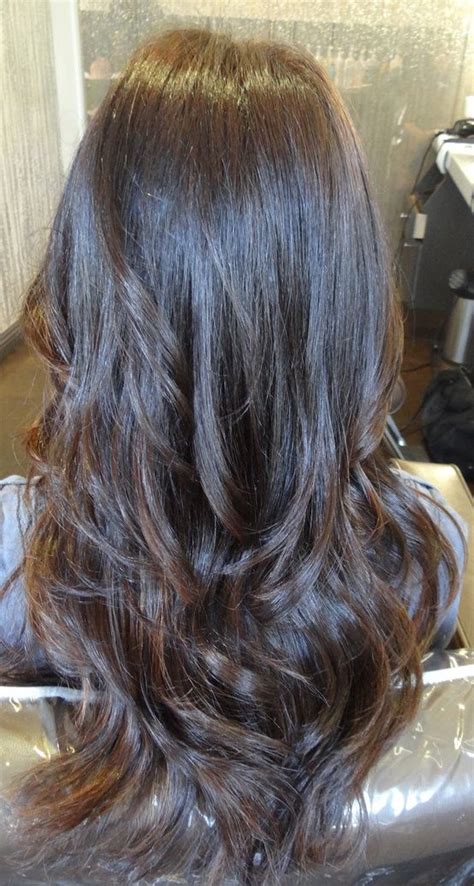 Long Layered Hair Blow Dry Using Large Round Brush To Smooth And