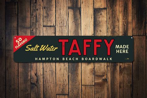 Salt Water Taffy Made Here Sign Personalized 50 Flavors Candy Sign