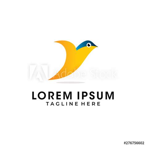 Little Yellow Blue Bird Logo Buy This Stock Illustration And Explore