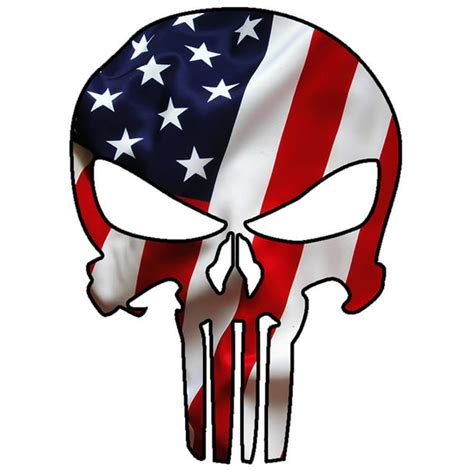 Punisher Skull Military American Flag 3 Us Sticker Decal