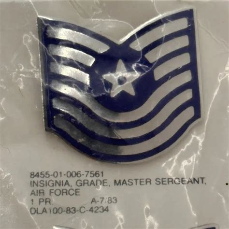 Vintage Master Sergeant Us Air Force Usaf Steel Pin E7 Rank Insignia
