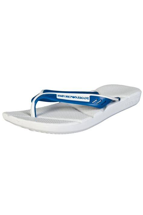 Emporio Armani Men S Designer Flip Flops White — Armani