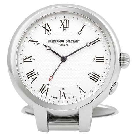 Frederique Constant Silver Dial Travel Alarm Clock Fc 209mc5tc6