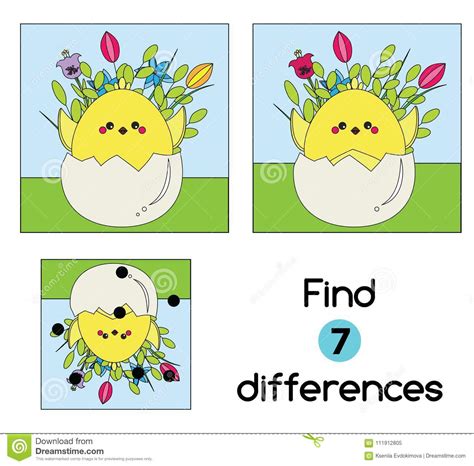 Find The Differences Educational Children Game Kids Activity Sheet