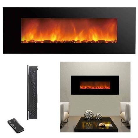 Clevr 750 1500w 48 Heat Adjustable Electric Wall Mount Fireplace