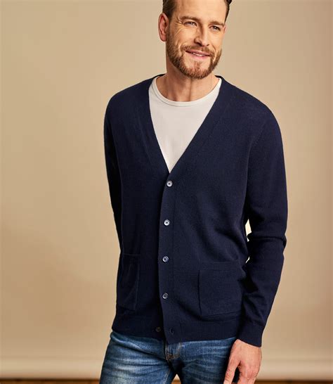 Carmine Mens Cashmere And Merino V Neck Cardigan Woolovers Us