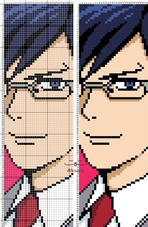 Tenya Iida Pixel Art Grid Anime Pixel Art Pixel Art Templates