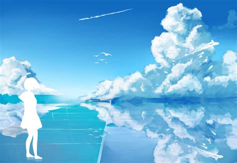 Sky And Water Anime Wallpapers Wallpaper Cave