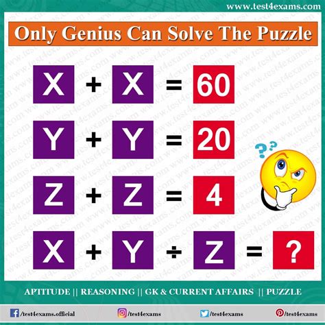 Logical Math Puzzle For Genius Adults Number Puzzle Test 4 Exams
