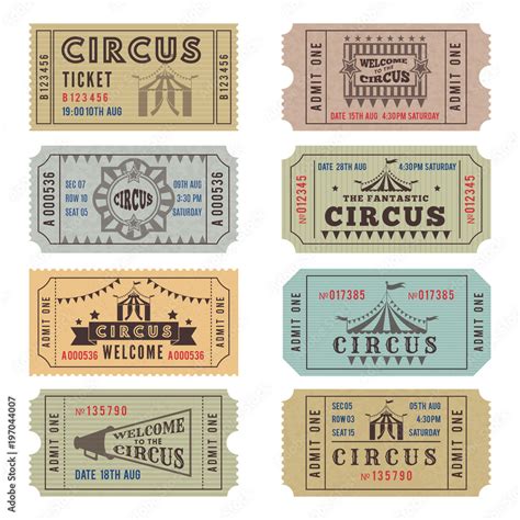 Design Template Of Circus Tickets Stock Vector Adobe Stock