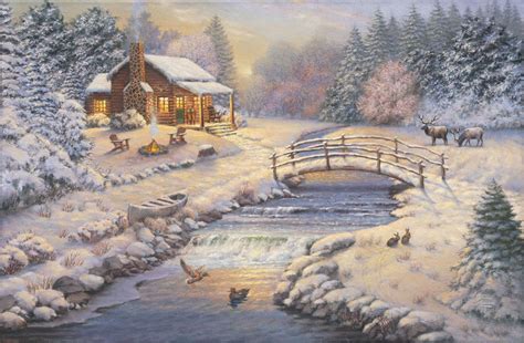 Download, share or upload your own one! A Winter Retreat, by Thomas Kinkade Studios - Village Gallery
