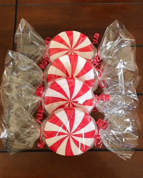 Peppermint Candy Set Of 4 Etsy In 2020 Candy Christmas Decorations