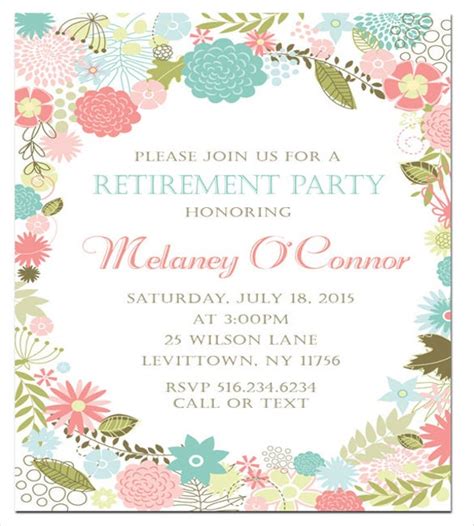You can write a heartfelt note about how much you'll miss them at work, acknowledge their hard work over the years, or joke. Retirement Party Invitation Template - 36+ Free PSD Format Download | Free & Premium Templates