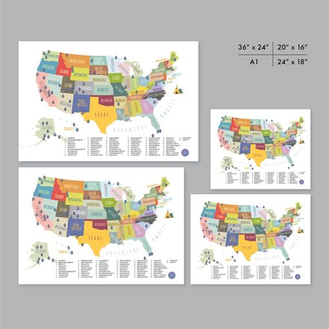 Us National Park Map Printable Adventure Awaits Us National Etsy