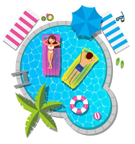 Couple Relaxing Swimming Pool Stock Illustrations 126 Couple Relaxing Swimming Pool Stock