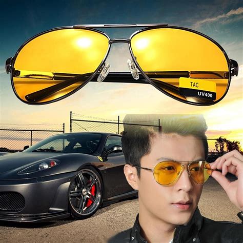 night driving sunglasses men women uv400 pilot discount shop online yellow lens sunglasses