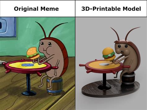 Stl Datei Kakerlake Spongebob Meme・design Für 3d Drucker Zum