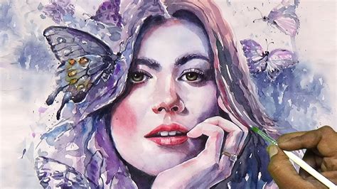 Beauty Of Colors Awesome Beautiful Girl Watercolor Painting Youtube