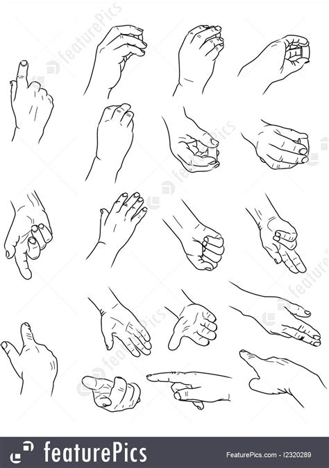 How 2 draw hand positions. Illustration Of Various Hand Positions