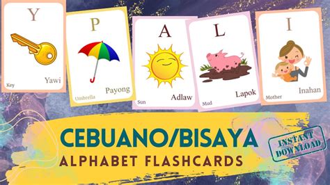 Bisaya Cebuano Alphabet Flashcard With Picture Learning Bisayacebuano