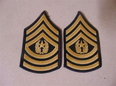 Military Patch Set Of 2 Us Army Csm Sew On Rank Dress Blues Female