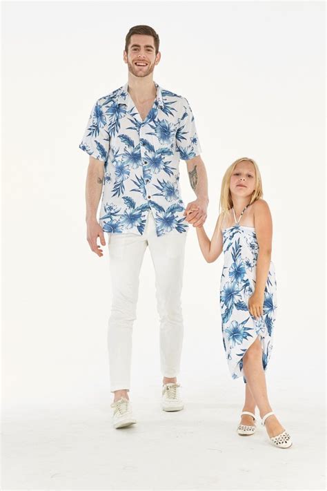 Father Daughter Aloha Set In Day Dream Bloom Girls Butterfly Dress