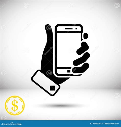 Phone In Hand Icon Stock Vector Illustration Flat Design Stock Vector