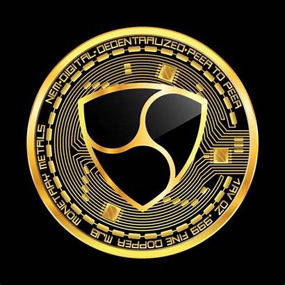 Crypto Currency Symbol Golden Bitcoin Nem Vector