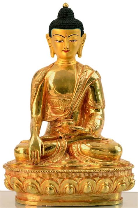 Akshobhya Shakyamuni 20 Cm Vollfeuervergoldet Buddhastatue
