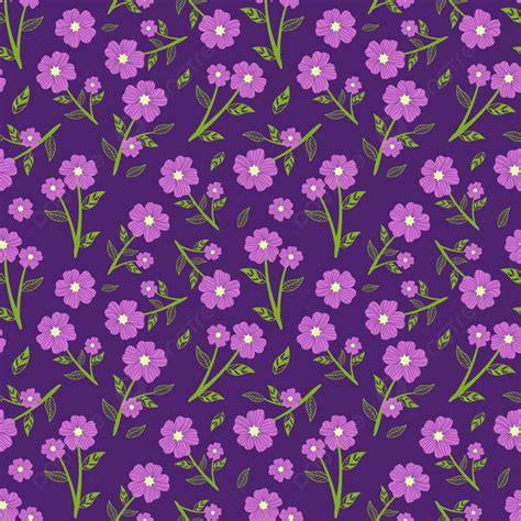 Purple Flower Vibe Seamless Pattern Background Wallpaper Seamless