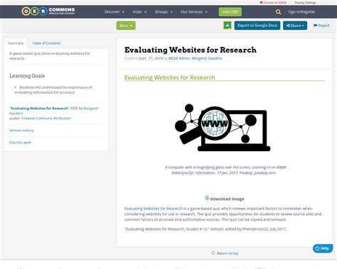 Evaluating Websites For Research Oer Commons