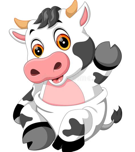 Cute Baby Cow Cartoon Stock Vector Image 69658345