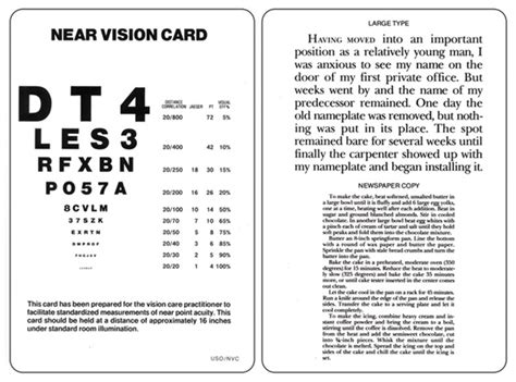 Near Vision Card