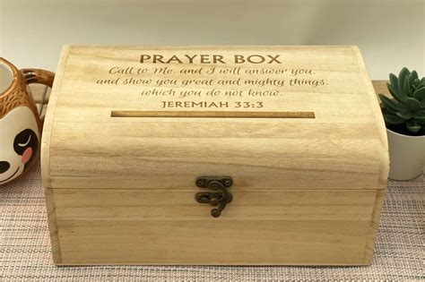 Jeremiah 333 Prayer Box Engraved Wooden Treasure Chest Etsy