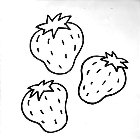 Dibujos de fresas para colorear. Dibujos infantiles: Dibujo infantil fresas