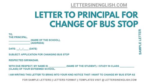 Application For Changing Babe Bus Stop Letter For Change Babe Bus