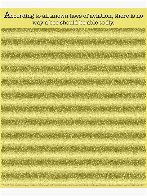 The Entire Bee Movie Script Poster For Sale By Mega Megantron