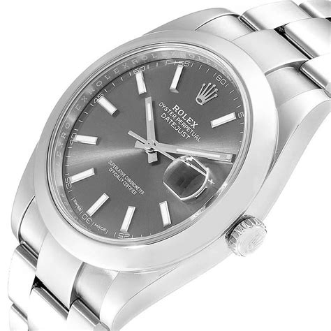 Rolex Datejust 41 Grey Dial Oyster Bracelet Steel Mens Watch 126300