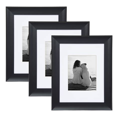 Designovation Scoop Wall Picture Frame 12x16 Matted To 8x10 Black