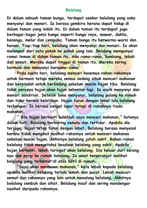 Skrip Cerita Pendek Bahasa Melayu Bercerita Bahasa Melayu Tahap 2 Pdf