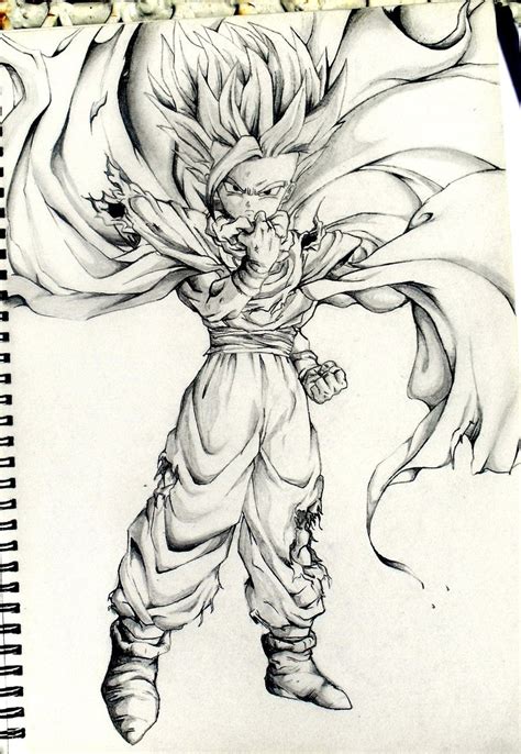 Draw the nose and mouth, making sure. Dragon Ball Z Cartoon Drawing at GetDrawings | Free download