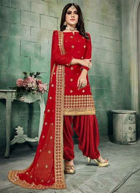 Buy Online Red Color Salwar Kameez 160060 Wedding Suits