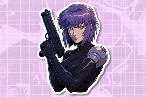 Motoko Kusanagi Armed Ready Epic Free PNG Anime Sticker