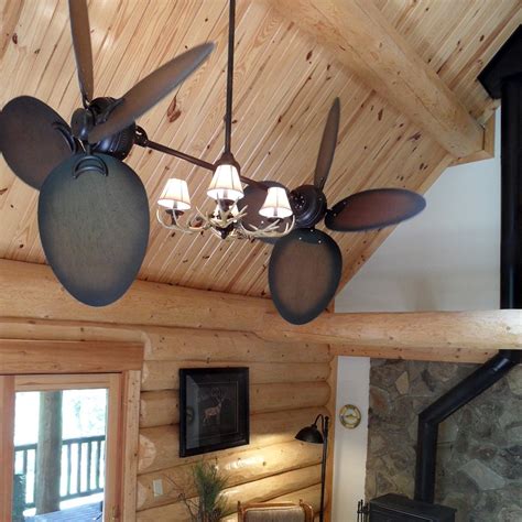 5 best ceiling fans with light. Rustic Twin Star III Dual Ceiling Fan - Antler Lighting ...