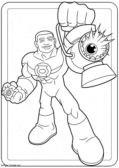 Premium Ai Image Green Lantern Coloring Page Adventure In A Coloring Library