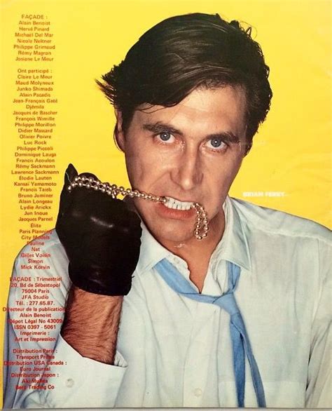 Bryan Ferry Back Cover Of Facade 8 Published In France 1980 Roxy Music Ferry Bryan
