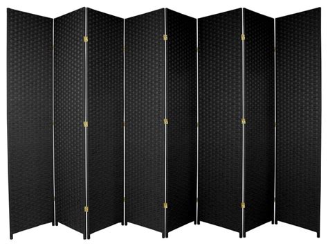 Looking for the best selection and great deals on room dividers ? 7 ft. Tall Woven Fiber Room Divider - Black - 8 Panel ...